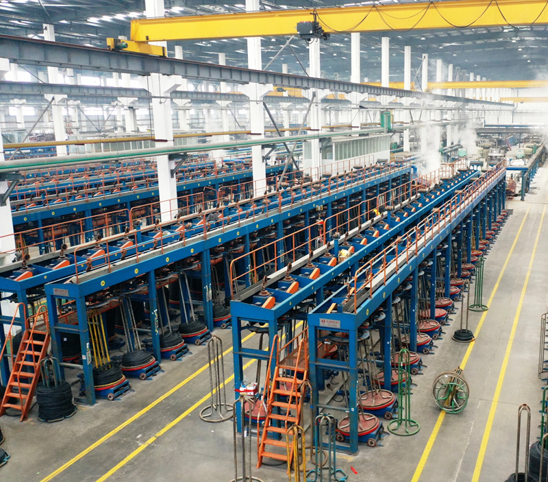 Steel wire heat treatment continuous line